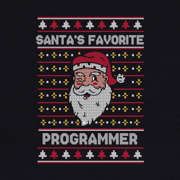 Santa's Favorite Programmer // Funny Ugly Christmas Sweater // Programmer Holiday Xmas by Now Boarding